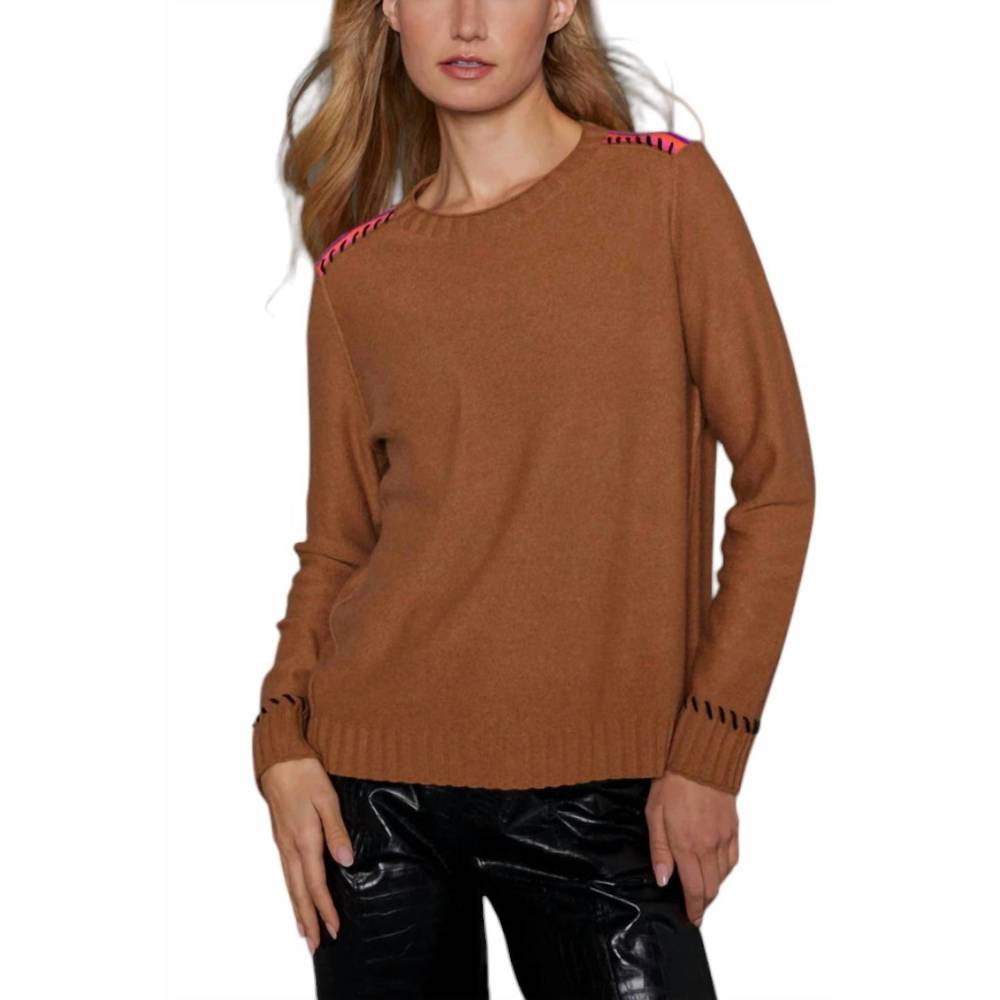 NEW LISA TODD think twice sweater in bourbon